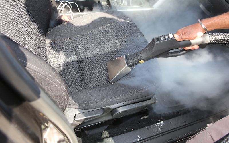 Steam cleaning car seats