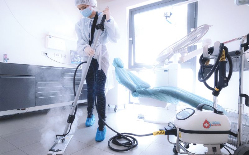 Steam cleaning dentist practice